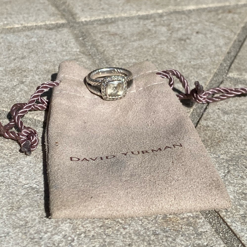 Petite Albion White Topaz David Yurman Ring size 8